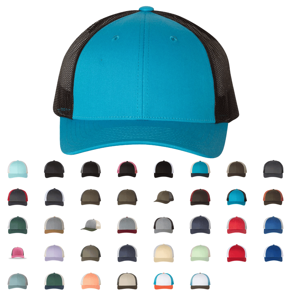 Richardson 115 Low Pro Trucker Cap, Snapback Hat - Blank - Signature Edition