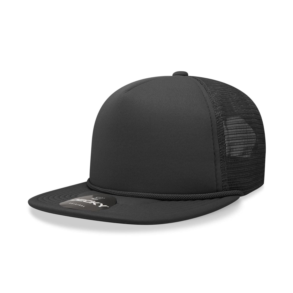 Decky 6026 Classic 5 Panel Foam Trucker Cap Flat Bill Hat - Blank - Signature Edition