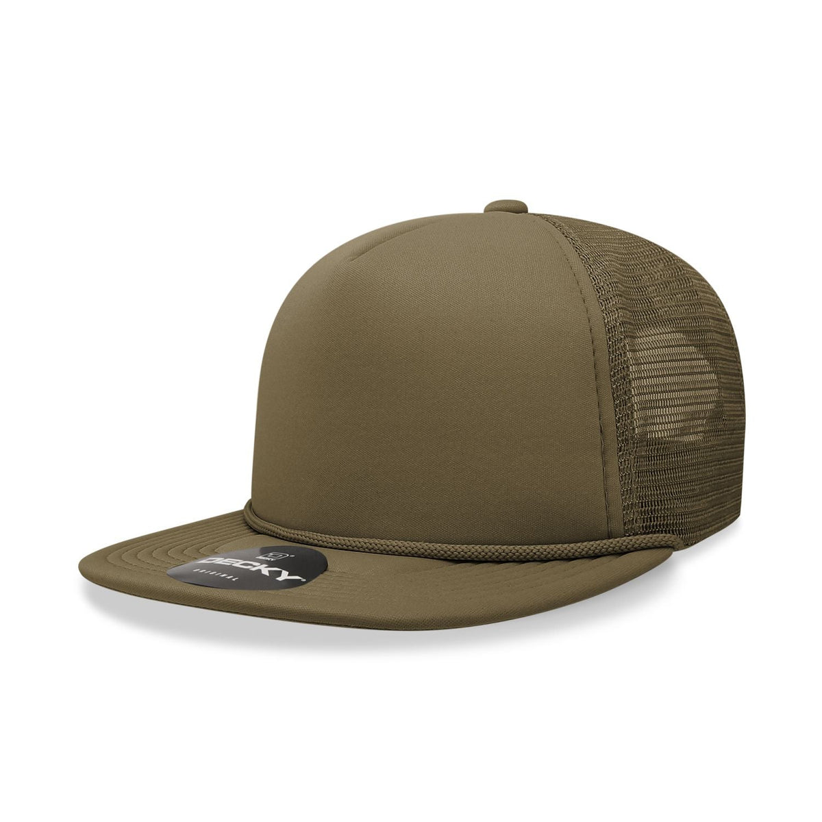 Decky 6026 Classic 5 Panel Foam Trucker Cap Flat Bill Hat - Blank - Signature Edition