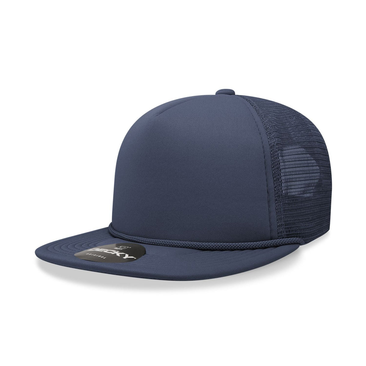 Decky 6026 Classic 5 Panel Foam Trucker Cap Flat Bill Hat - Blank - Signature Edition