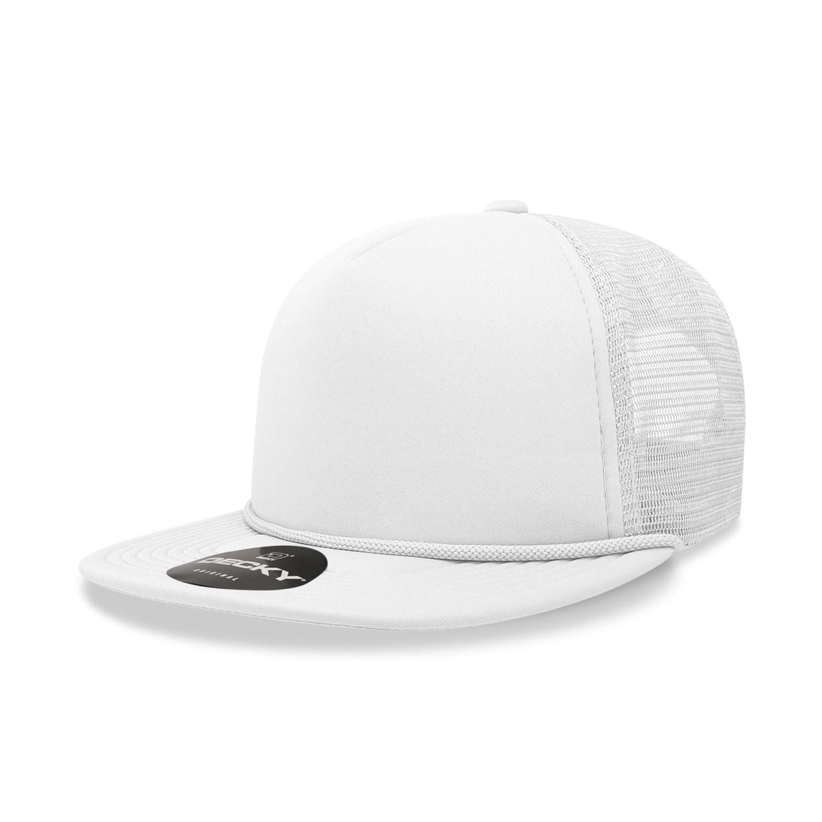 Decky 6026 Classic 5 Panel Foam Trucker Cap Flat Bill Hat - Blank - Signature Edition