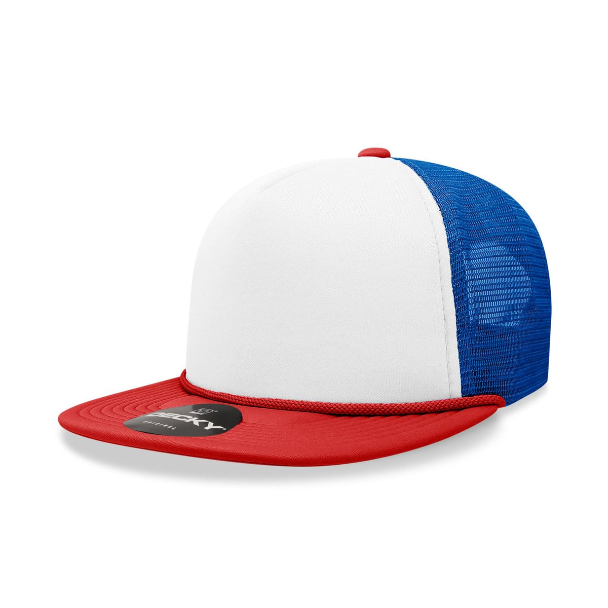 Decky 6026 Classic 5 Panel Foam Trucker Cap Flat Bill Hat - Blank - Signature Edition