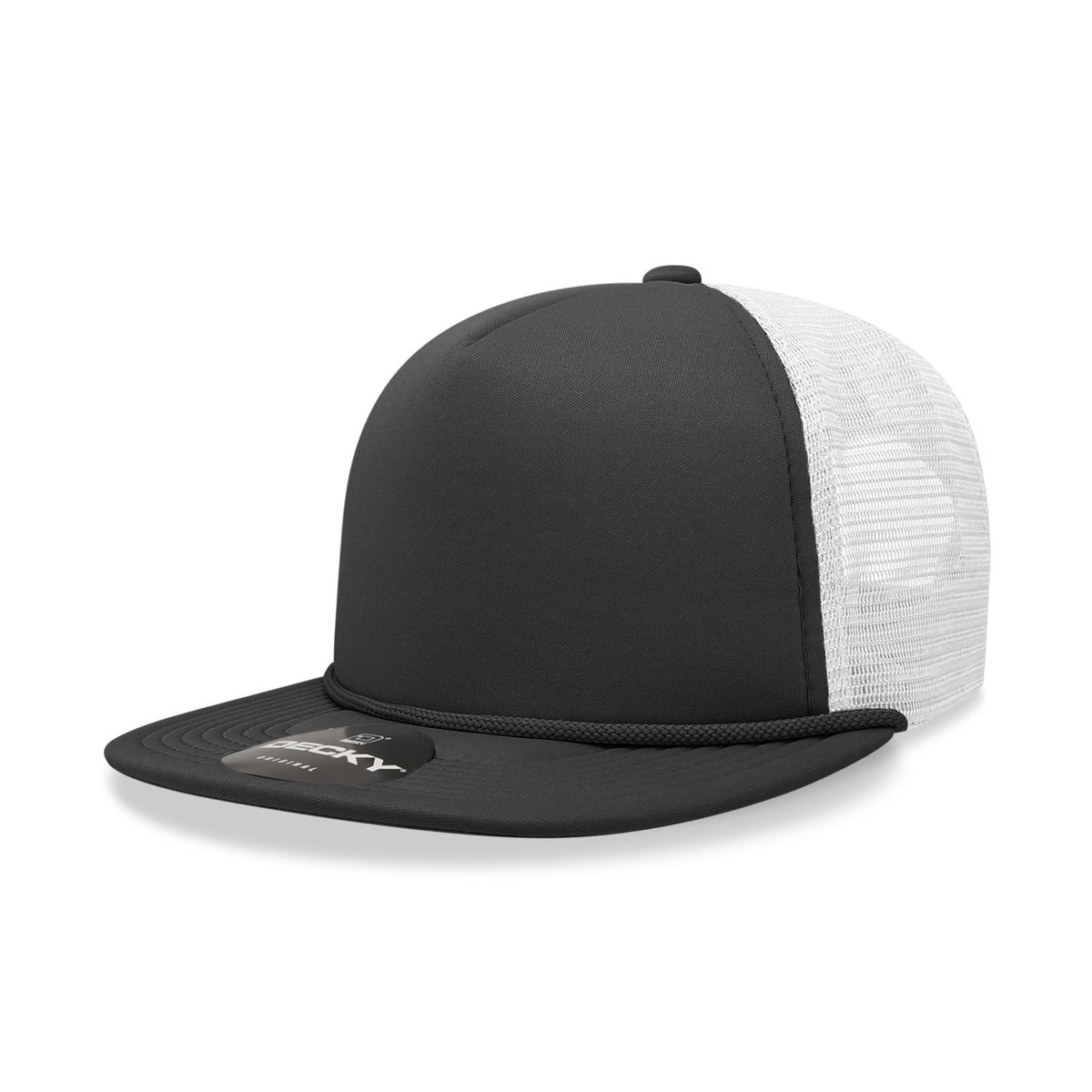 Decky 6026 Classic 5 Panel Foam Trucker Cap Flat Bill Hat - Blank - Signature Edition