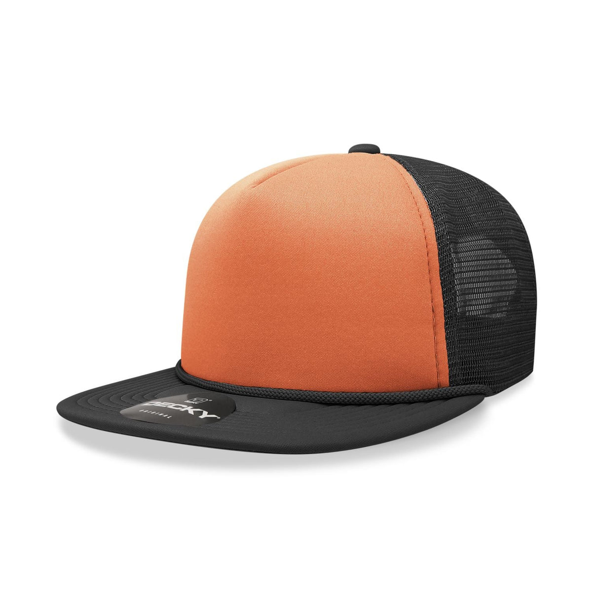 Decky 6026 Classic 5 Panel Foam Trucker Cap Flat Bill Hat - Blank - Signature Edition