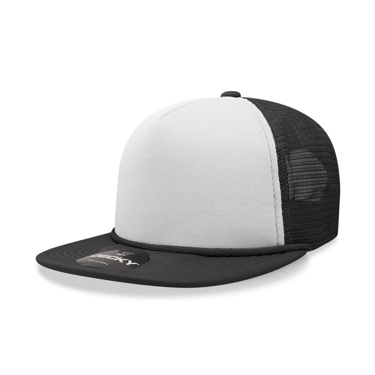 Decky 6026 Classic 5 Panel Foam Trucker Cap Flat Bill Hat - Blank - Signature Edition