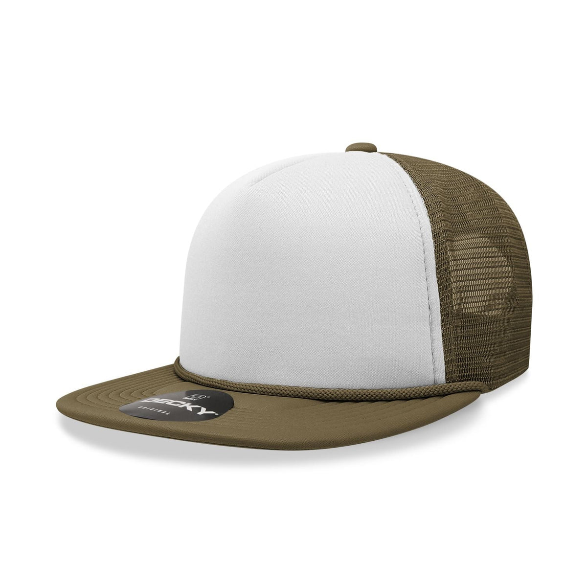 Decky 6026 Classic 5 Panel Foam Trucker Cap Flat Bill Hat - Blank - Signature Edition