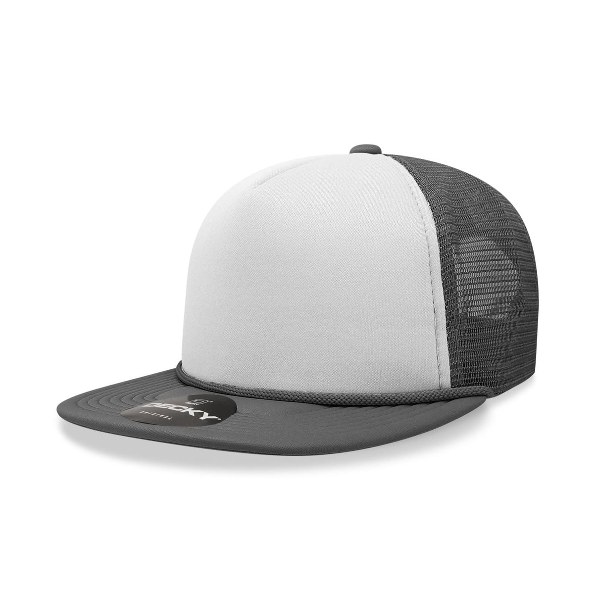 Decky 6026 Classic 5 Panel Foam Trucker Cap Flat Bill Hat - Blank - Signature Edition