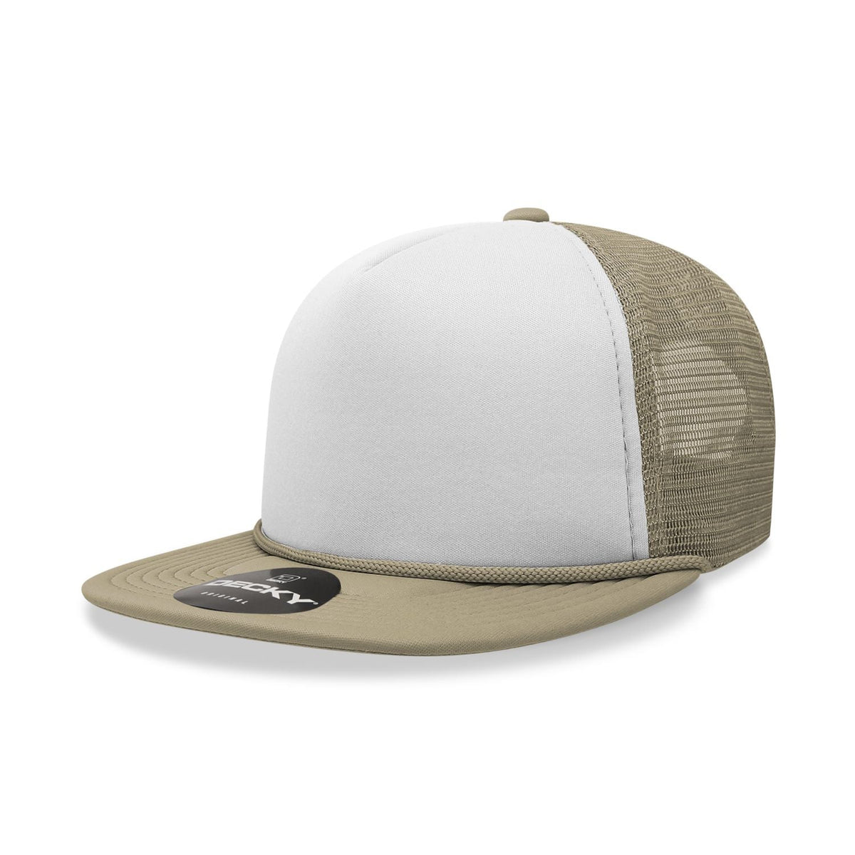 Decky 6026 Classic 5 Panel Foam Trucker Cap Flat Bill Hat - Blank - Signature Edition