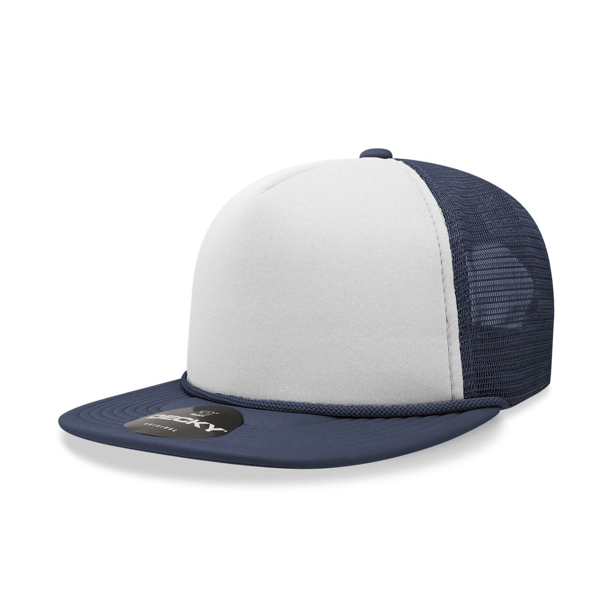 Decky 6026 Classic 5 Panel Foam Trucker Cap Flat Bill Hat - Blank - Signature Edition