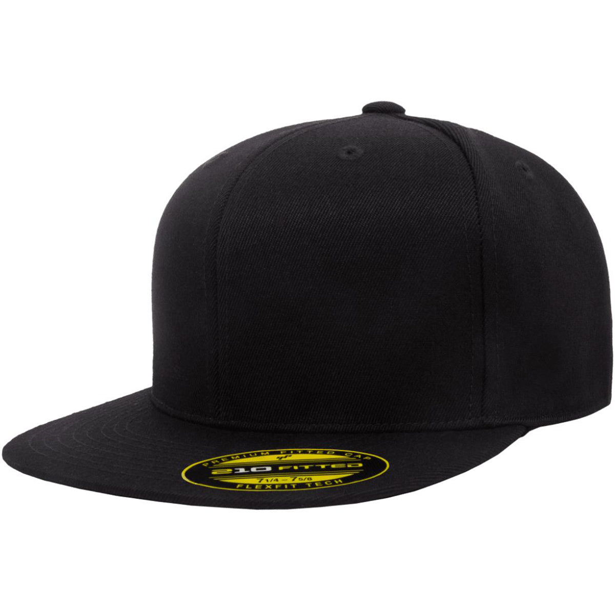 FlexFit 6210 - Flexfit 210? Premium Fitted Cap Flat Bill Hat, 6210FF - Blank - Signature Edition