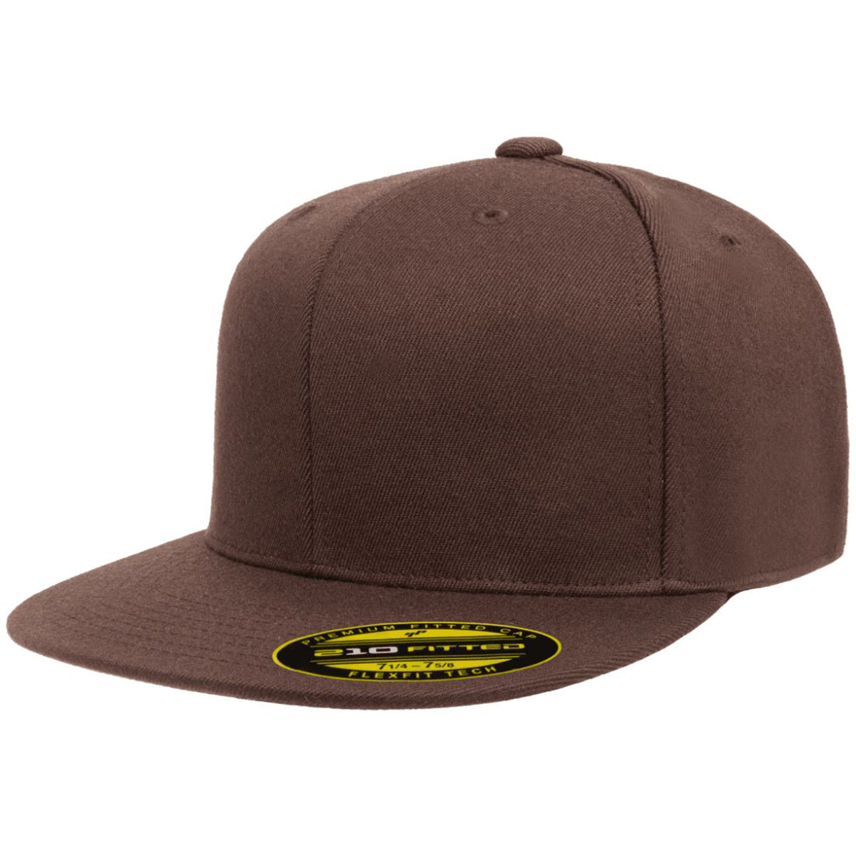 FlexFit 6210 - Flexfit 210? Premium Fitted Cap Flat Bill Hat, 6210FF - Blank - Signature Edition