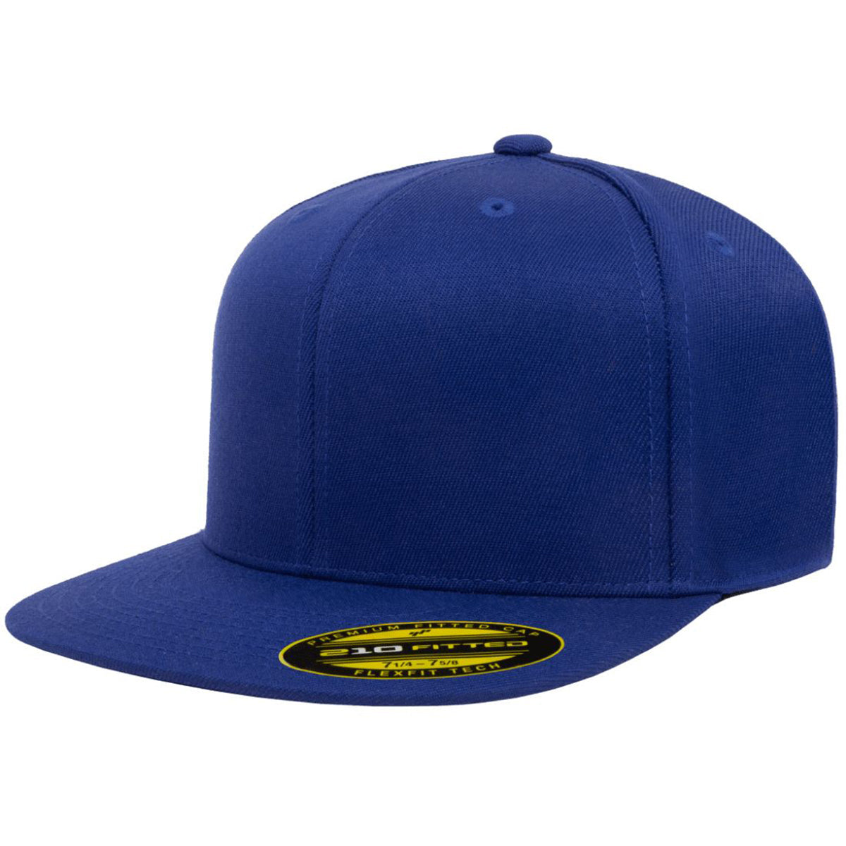 FlexFit 6210 - Flexfit 210? Premium Fitted Cap Flat Bill Hat, 6210FF - Blank - Signature Edition