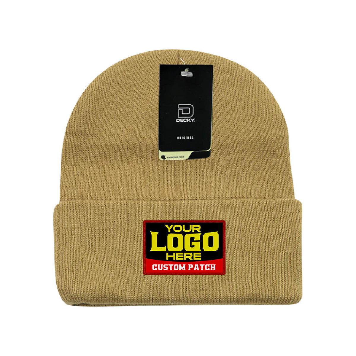 Custom Patch Decky 186 - Acrylic Long Beanie, Knit Cap - 186 - Signature Edition