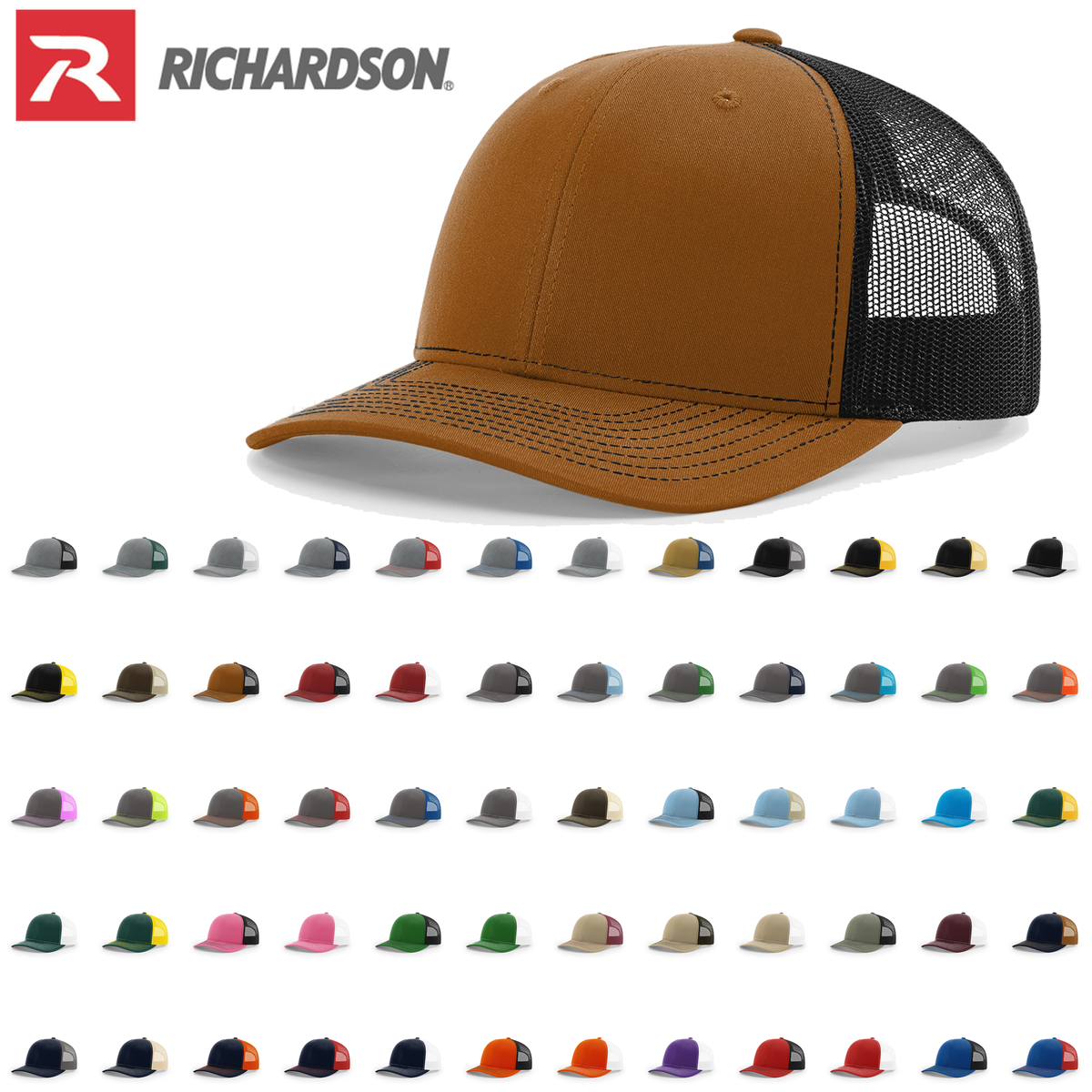 Richardson 112 Trucker Cap Split Hats Split Colors Two Colors - Blank - Signature Edition