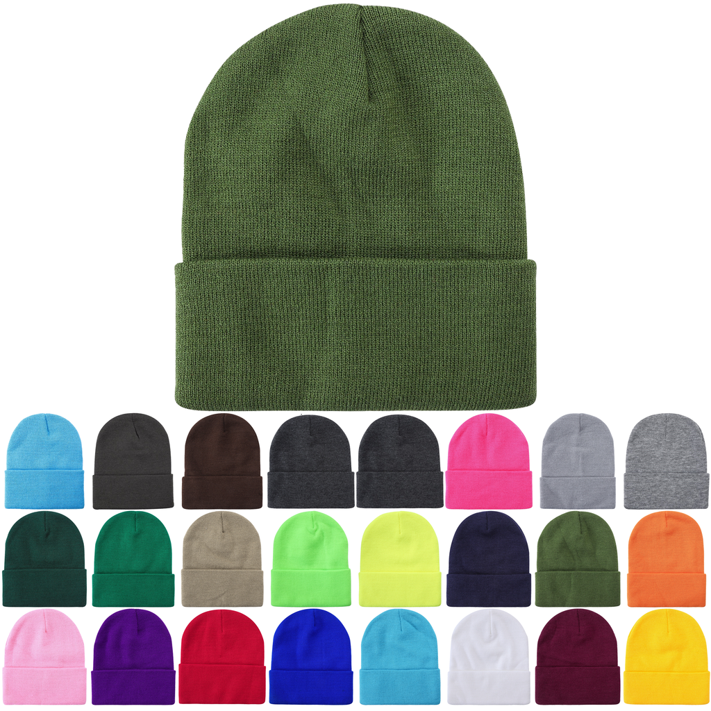 Unbranded Long Knit Beanie, Blank Knit Cap - Signature Edition