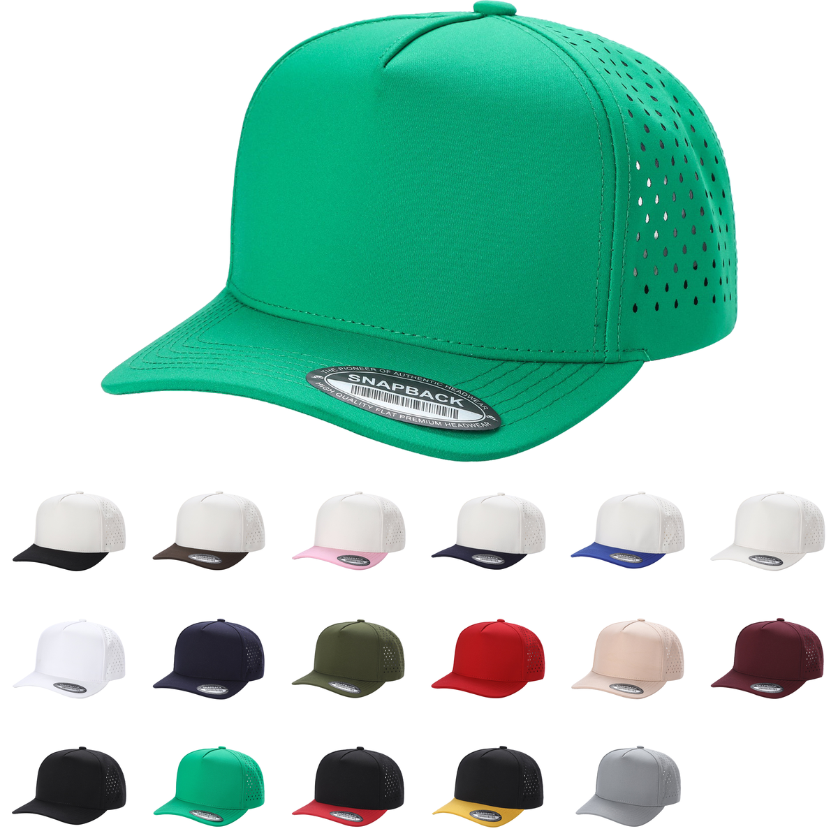 Unbranded 5 Panel Perforated Laser Mesh Hat Waterproof Cap - Signature Edition