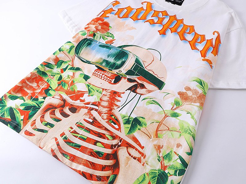 Godspeed Skeleton Floral Graphic T-Shirt — detail