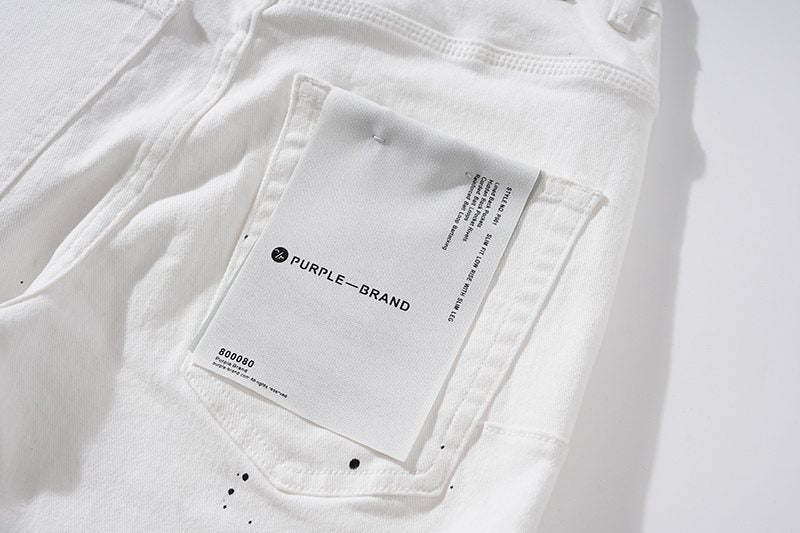 Purple Brand Paint-Splatter Distressed Jeans — detail