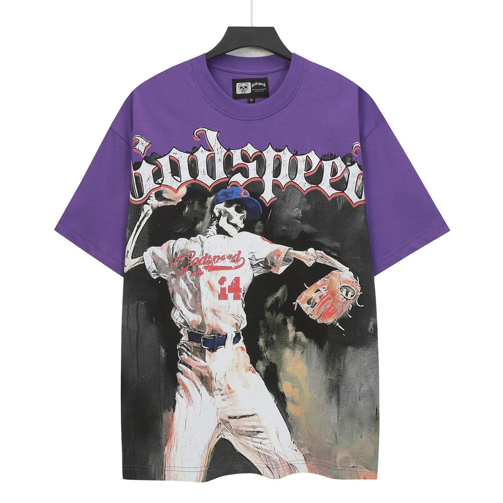 Godspeed Purple Baseball Graphic T-Shirt — hero