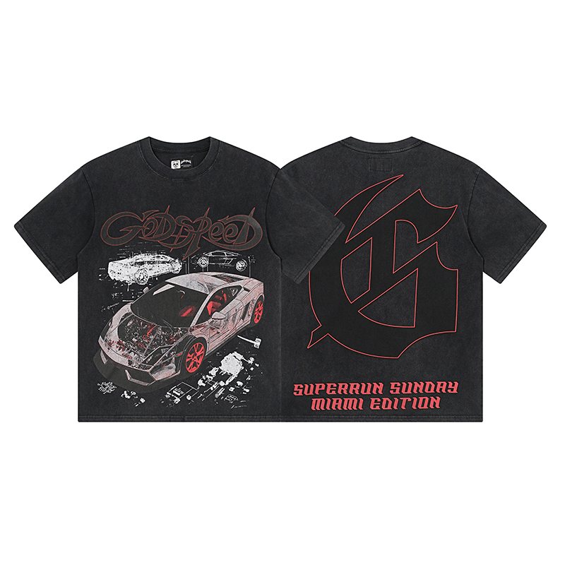 Godspeed Superun Sunday Miami Race Car Graphic T-Shirt — hero