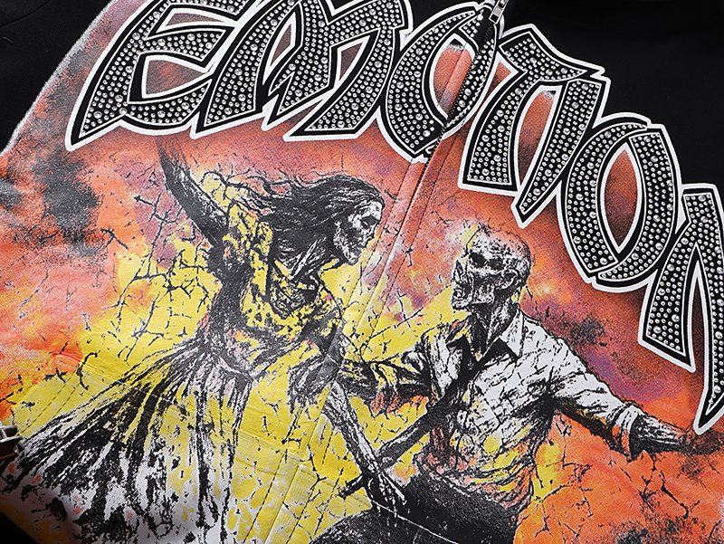 MIXED EMOTION Dancing Figure Zip-Up Hoodie — detail