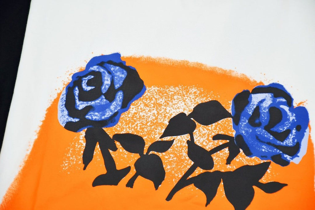 Supreme Pumpkin Face & Blue Rose Graphic T-Shirt — detail