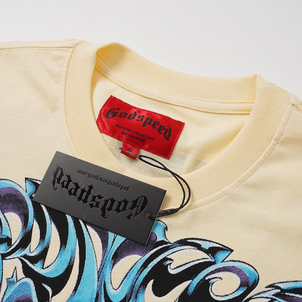 Godspeed Cream Rock Graphic T-Shirt — hang_tag