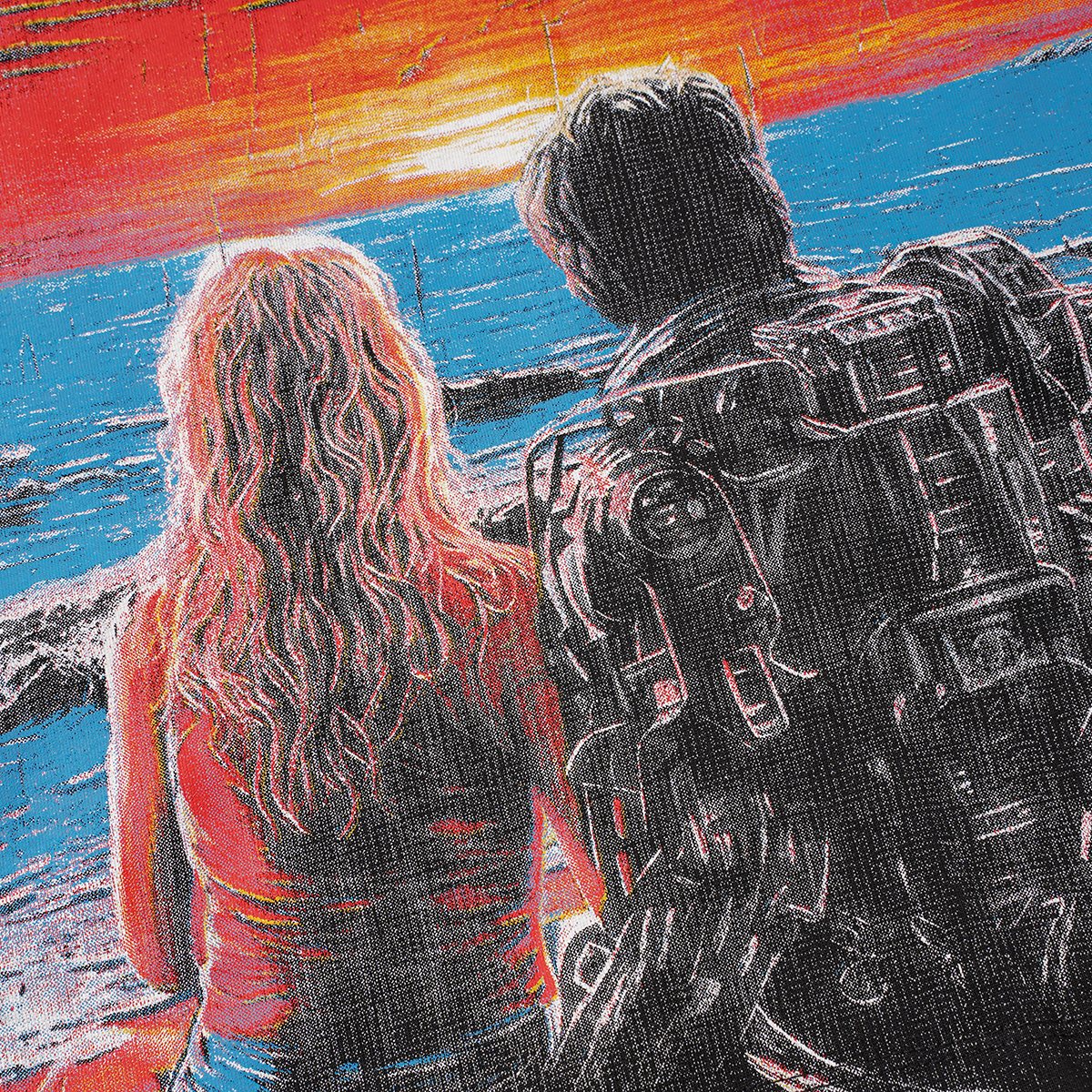 Godspeed Sunset Couple Distressed Graphic T-Shirt — detail