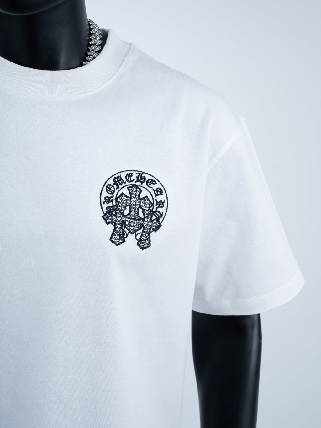 Chrome Hearts Rhinestone Slogan Graphic T-Shirt — detail