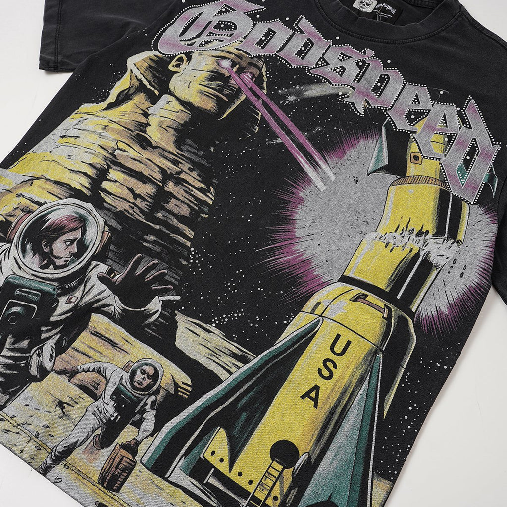 Godspeed Astronaut Rocket Graphic T-Shirt — detail