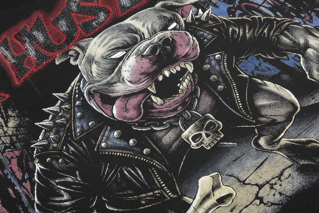Life Hustlere Black Red/Gray Graphic Short-Sleeve T-Shirt — detail