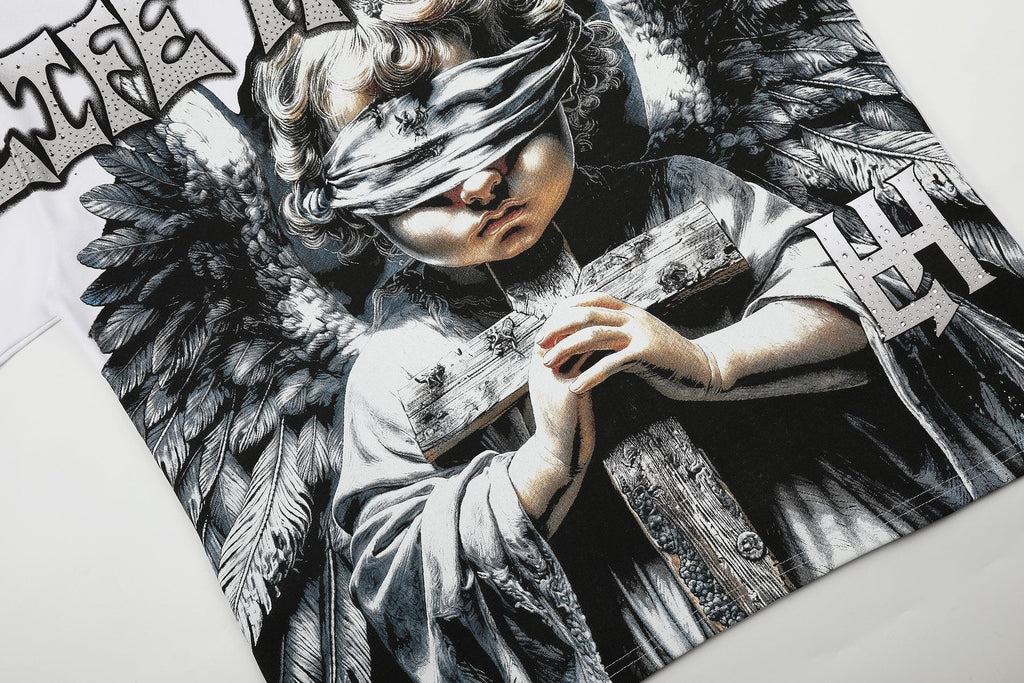 Life Hustlere LIFE HUSTLERS Angel Graphic T-Shirt - White/Black — detail