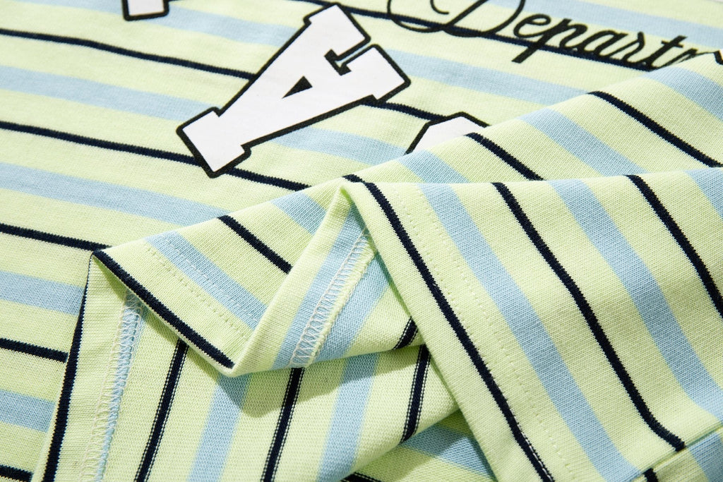 MAJESTIK Mint Green Striped Half-Zip Polo Shirt — detail