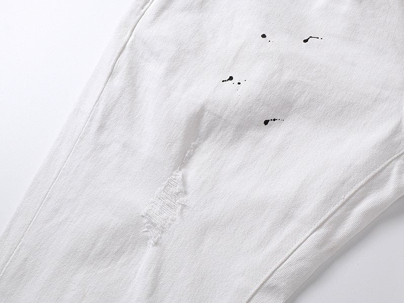 Purple Brand Paint-Splatter Jeans — detail